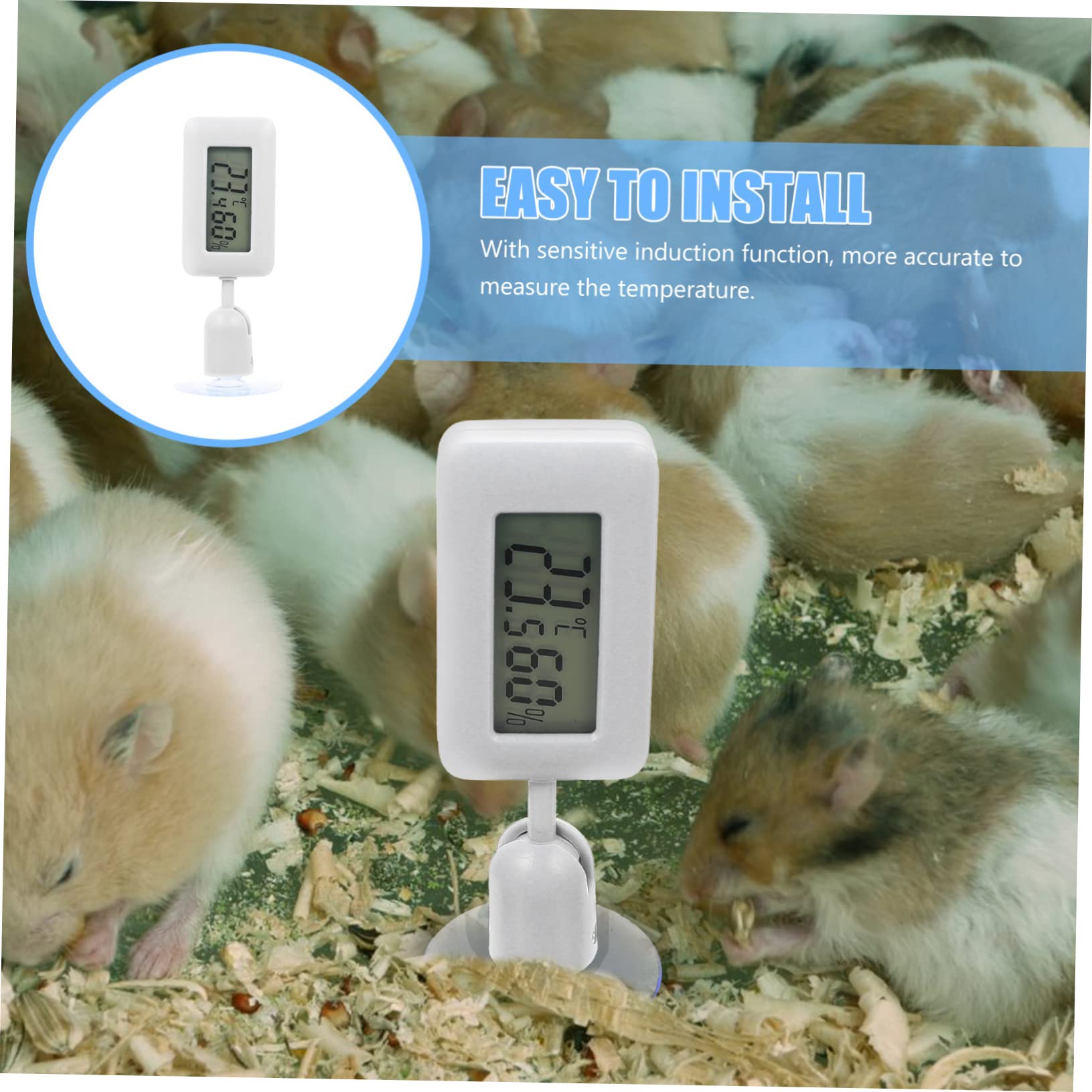 HANABASS 4stücke Thermometer Mit Rotationsfunktion Und Saugnapf Präzises Temperatur Und Hygrometer Für Aquarien Terrarien Und Reptilienboxen Installieren Große Anzeige Für Lesbarkeit