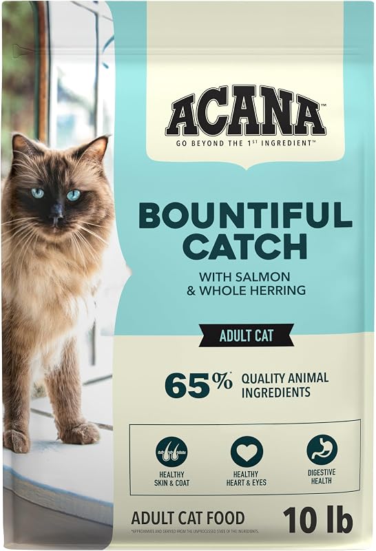 Ração Seca para Gatos Adultos ACANA Bountiful Catch com Salmão, Bagre e Arenque 4,54 kg
