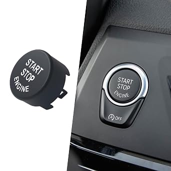 Push Start Stop Engine Ignition Button Cover Replacement for BMW 1 5 6 7 M5 Series X3 X4 X3M X4M G01 G02 F97 F98 F52 F90 G30/G31 G32 Matte Black