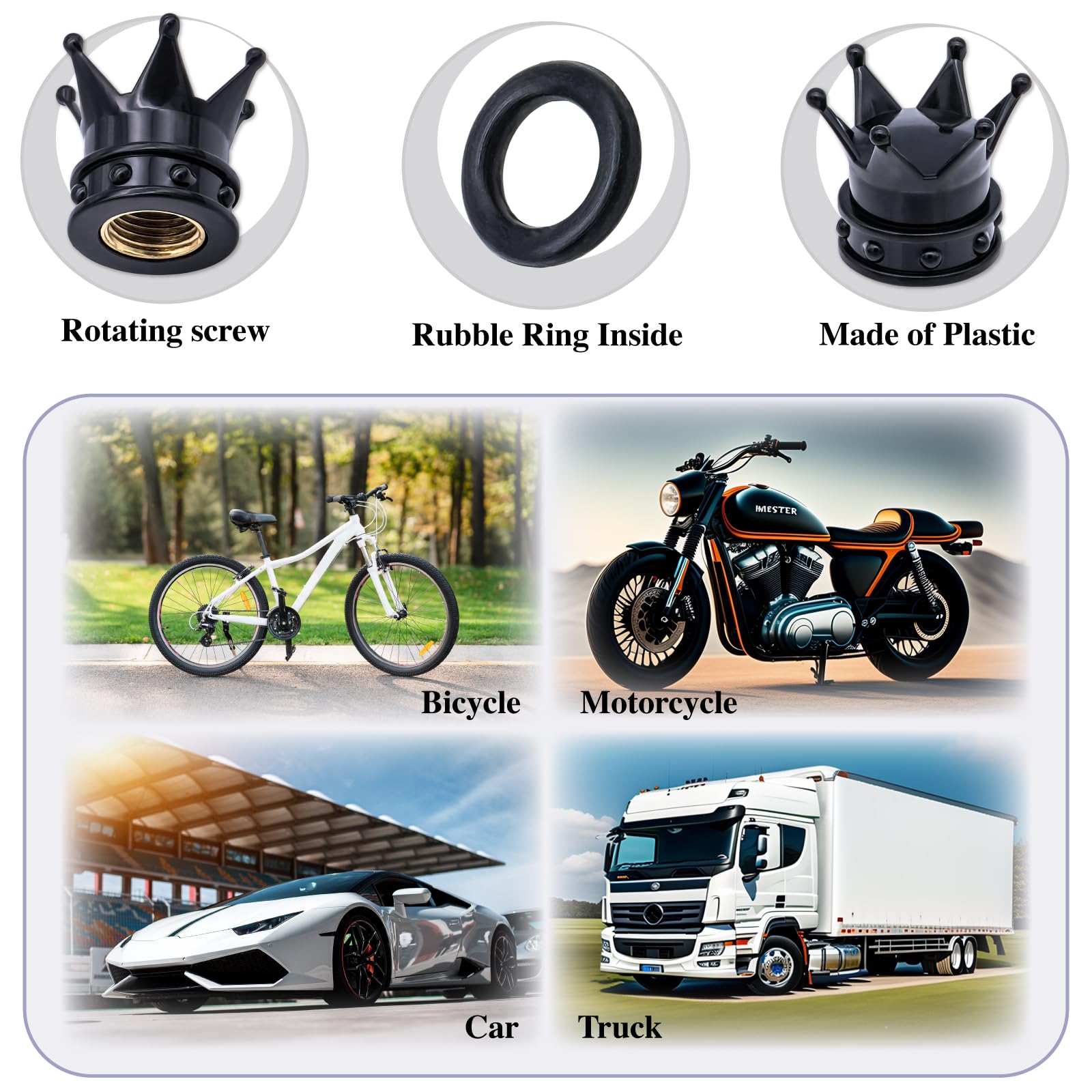 Lot De 4 Bouchons De Valve De Pneu En Forme De Tête De Mort Pour Voiture Suv Vélo Moto Camion P 145239