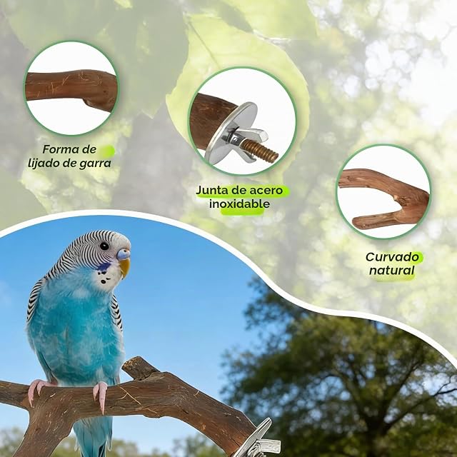 Foto 3 de 6 de HJYDGJ 2 Unidades Tablas para Asientos De Periquitos, Accesorios para Jaulas De Pájaros, Percha para Loros