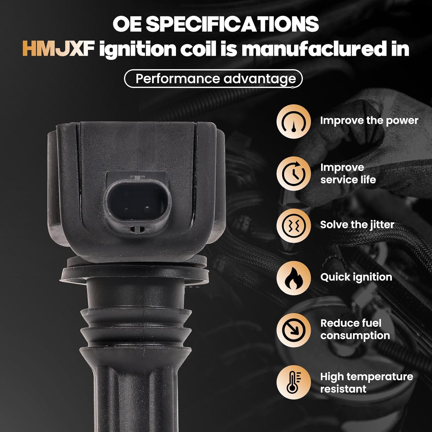 UF648 Ignition Coil Pack Compatible with V6 3.6L Engines 2011-2016 Grand Cherokee Wrangler Chrysler 300 Dodge Avenge Charger Durango RAM 1500, Replace 0221504032, 6 Pcs
