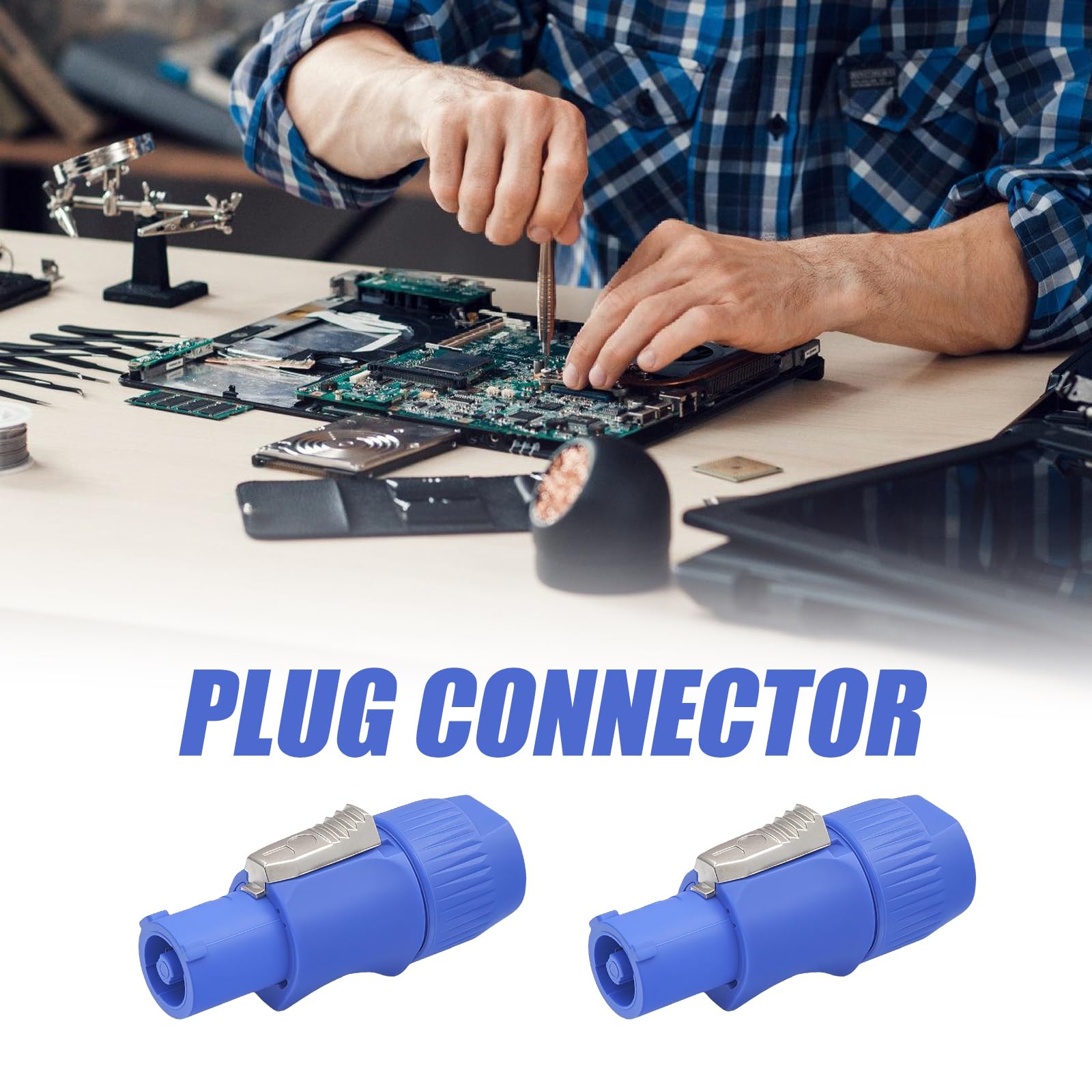 Lot de 20 fiches Powercon - 20 A - 250 V - 3 broches - Adaptateur secteur CA - Compatible Neutrik NAC3FCA, pour éclairage de scène, écran LED, haut-parleurs