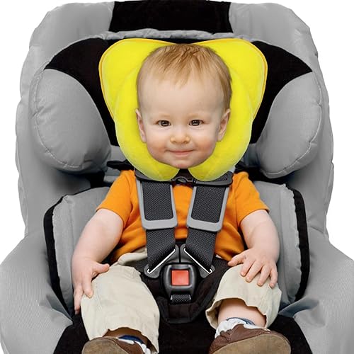 Miniatura 7 de Cochecito de apoyo para la cabeza del asiento de automóvil para bebé, cojín de viaje 2 en 1 con forma de plátano para asiento de automóvil,