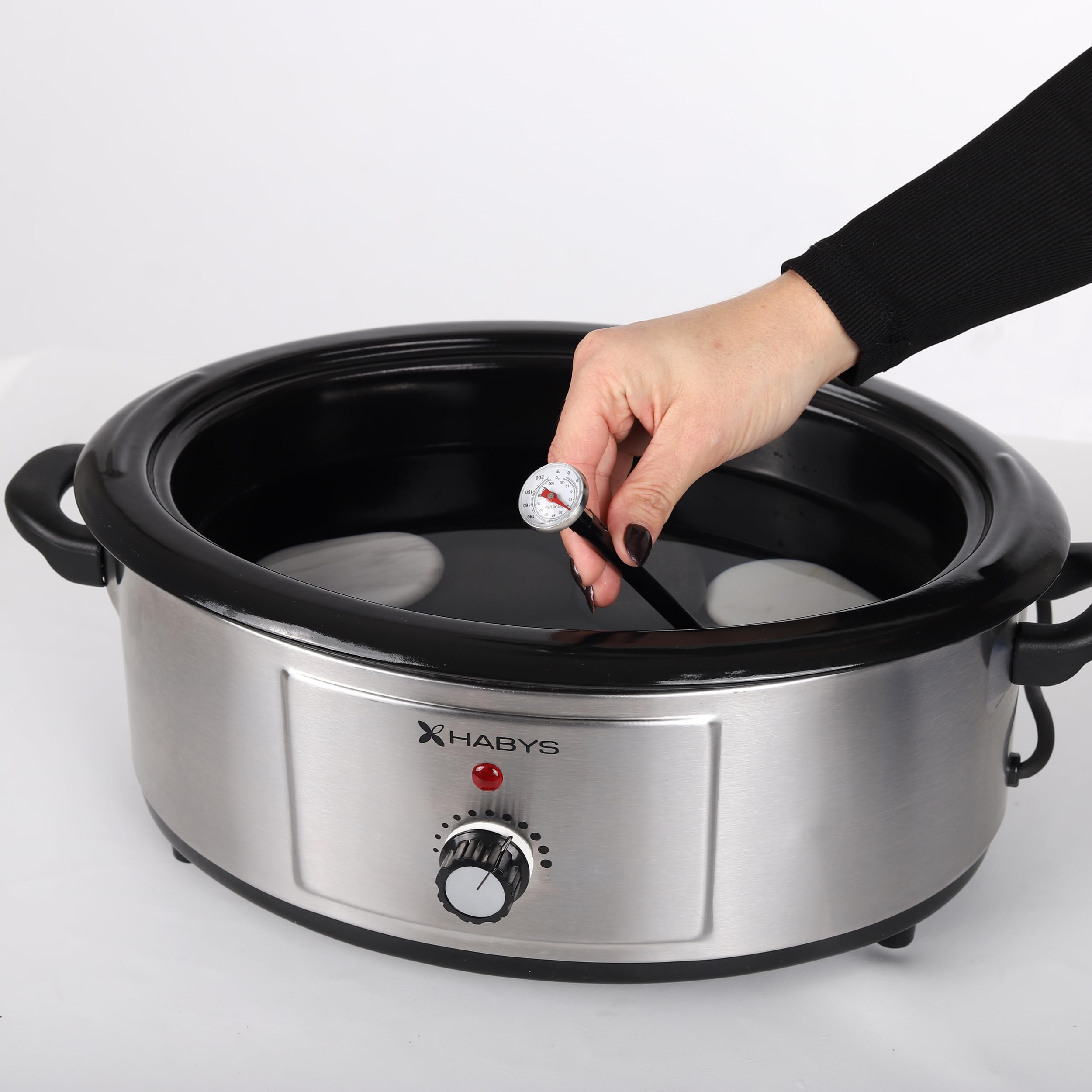 Hot Stone Wärmegerät 6 Liter aus Edelstahl | Temperaturregler für Massage und Therapie, Analog Kontrolle, Thermometer und Schöpfkelle