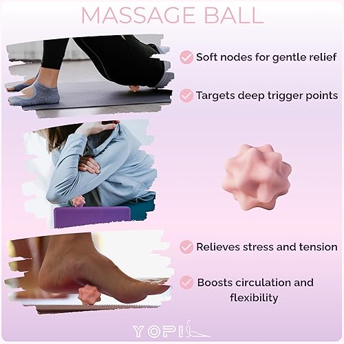 Miniatura 9 de Kit de yoga y pilates para mujer, 9 en 1, para el hogar y el estudio, con bloques de yoga, anillo de pilates, bandas de resistencia, pelota de yoga