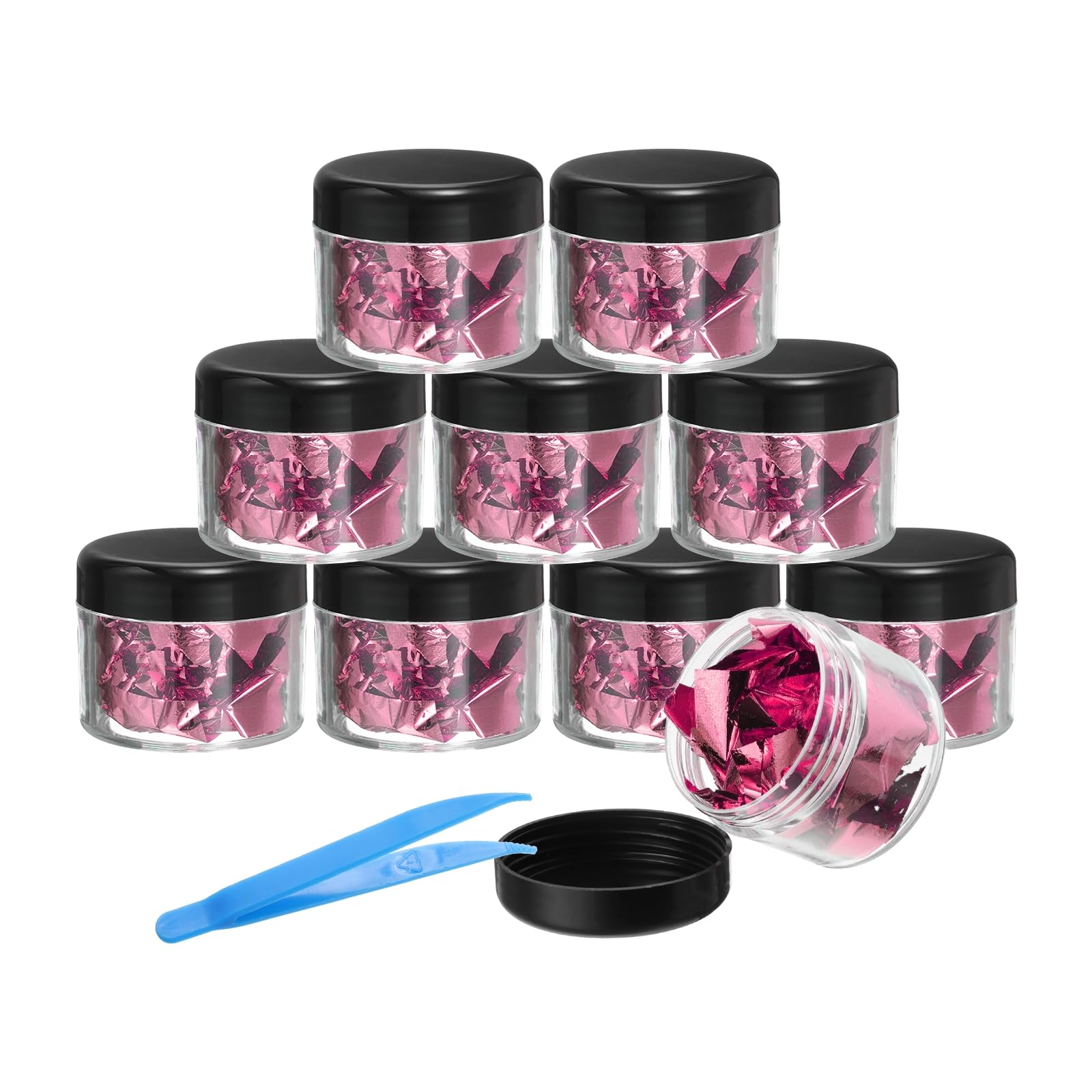 PATIKIL Gold Foil Flakes for Resin, 10Bottles/10Gram Gold Leaf Flakes Metallic Gold Foil Flakes with Tweezers for Nail Design Craft Painting Jewelry