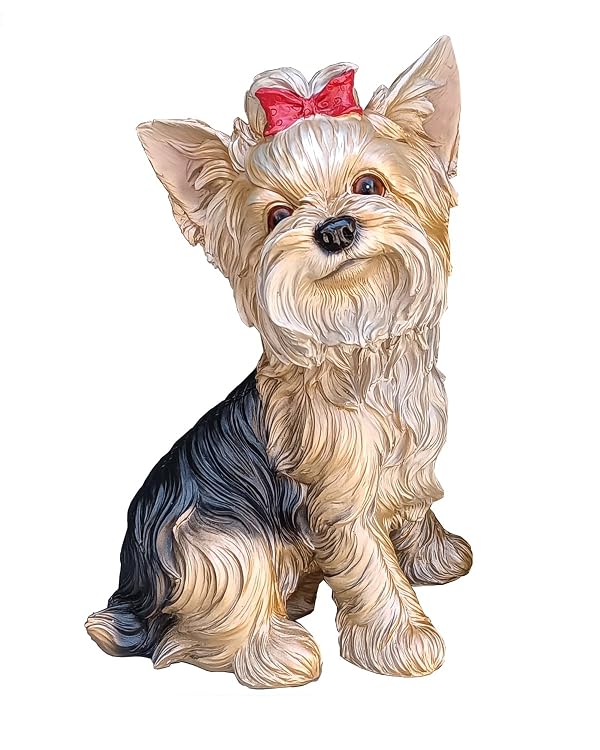 WANLIAN Hand-Painted Resin Yorkie Dog Statue, 12.8 Inch by WANLIAN - Used condition - US$78.87