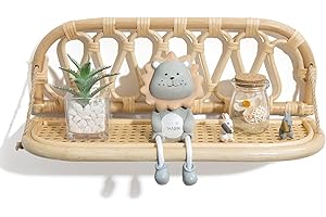 Floating Rattan Shelves