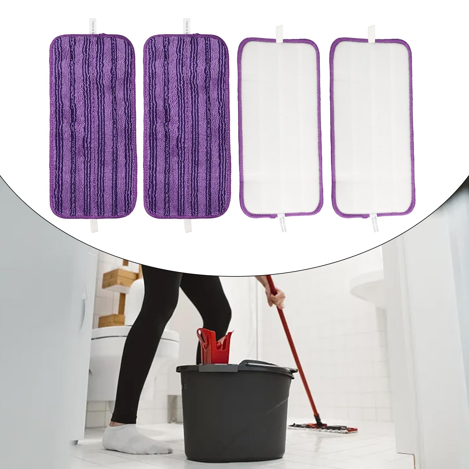 Cuscinetti riutilizzabili compatibili con Swiffer Wet Jet Mop, confezione da 6 panni bagnati in microfibra, lavabili, panni di ricambio per Swiffer