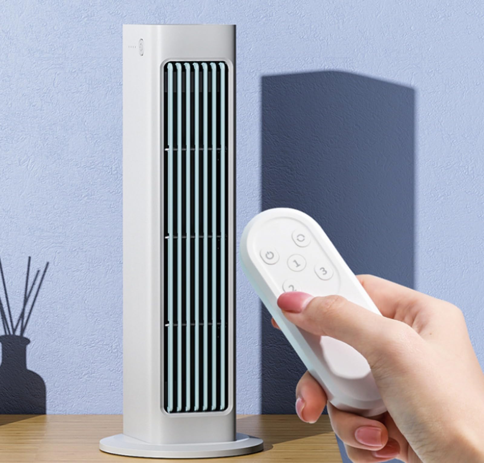 Breezamax - Qinux Breeza Max Fan Air Cooler Original, Condizionatori Portatili Ricaricabili con Telecomando 60 ° Oscillanti, per Casa/Ufficio (Bianco-1pcs)