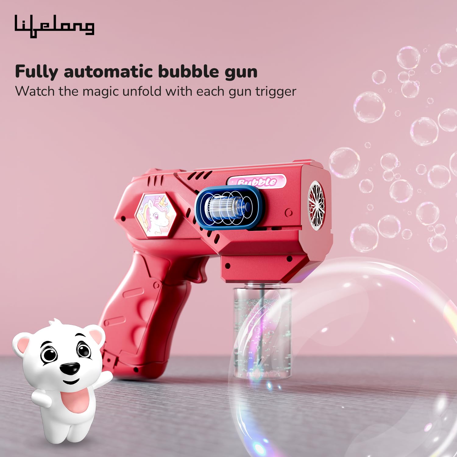 Lifelong Cuppy Bubble Blaster Gun Toy for Kids | Compact Electric Bubble Machine with 1 Bubble Solution | One-Touch Operation, Durable Build | Outdoor Indoor Gift for Toddlers (LLCBBK02) — Amazon image 2