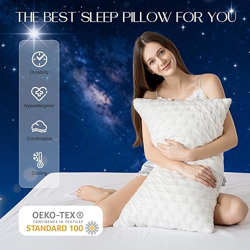Miniatura 9 de Almohada para dormir de lado para comodidad de cuello y hombros, para hombres y mujeres, almohada curva ergonómica de enfriamiento, soporte de