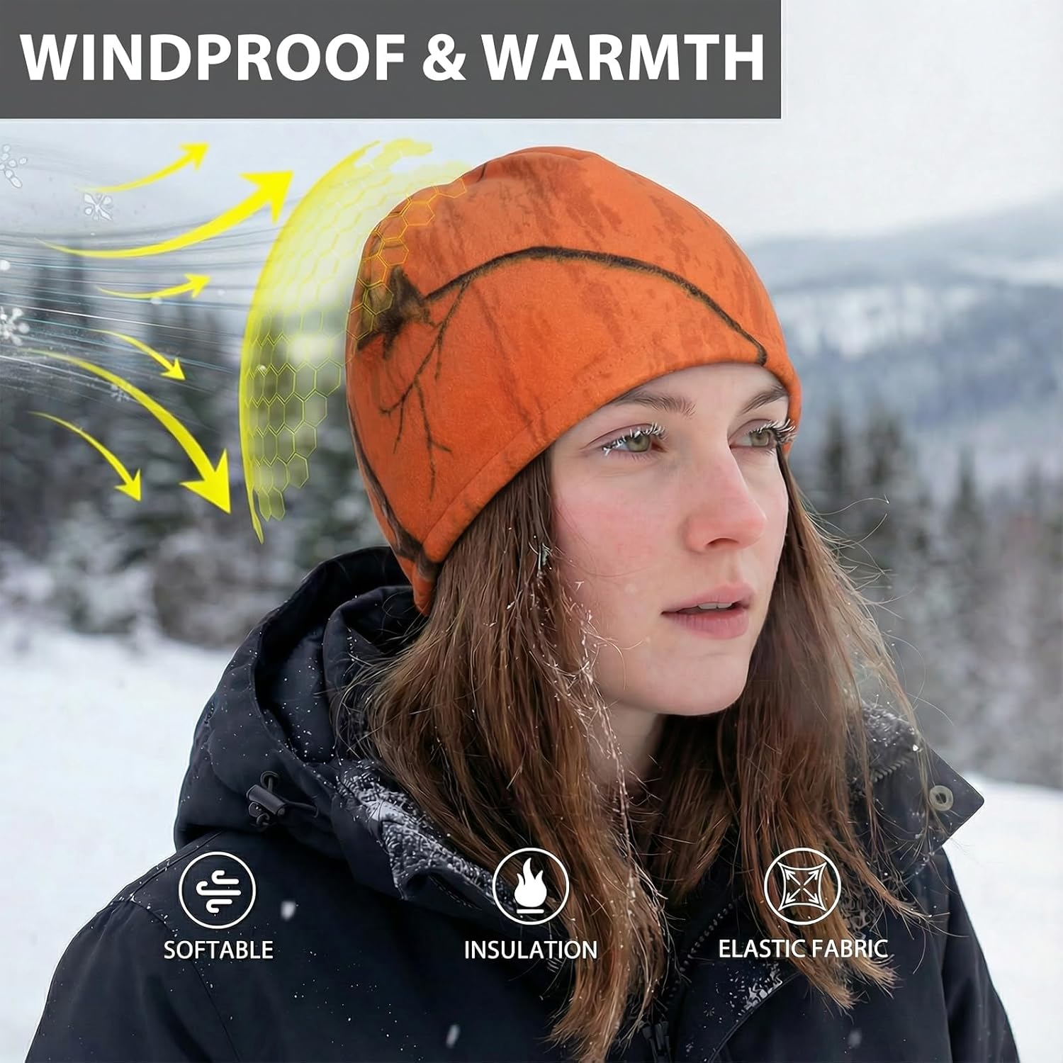 LOOGU Beanie for Women Men Camo Warm Winter Hats Unisex Fleece Lined Knit Skull Cap - Image 3