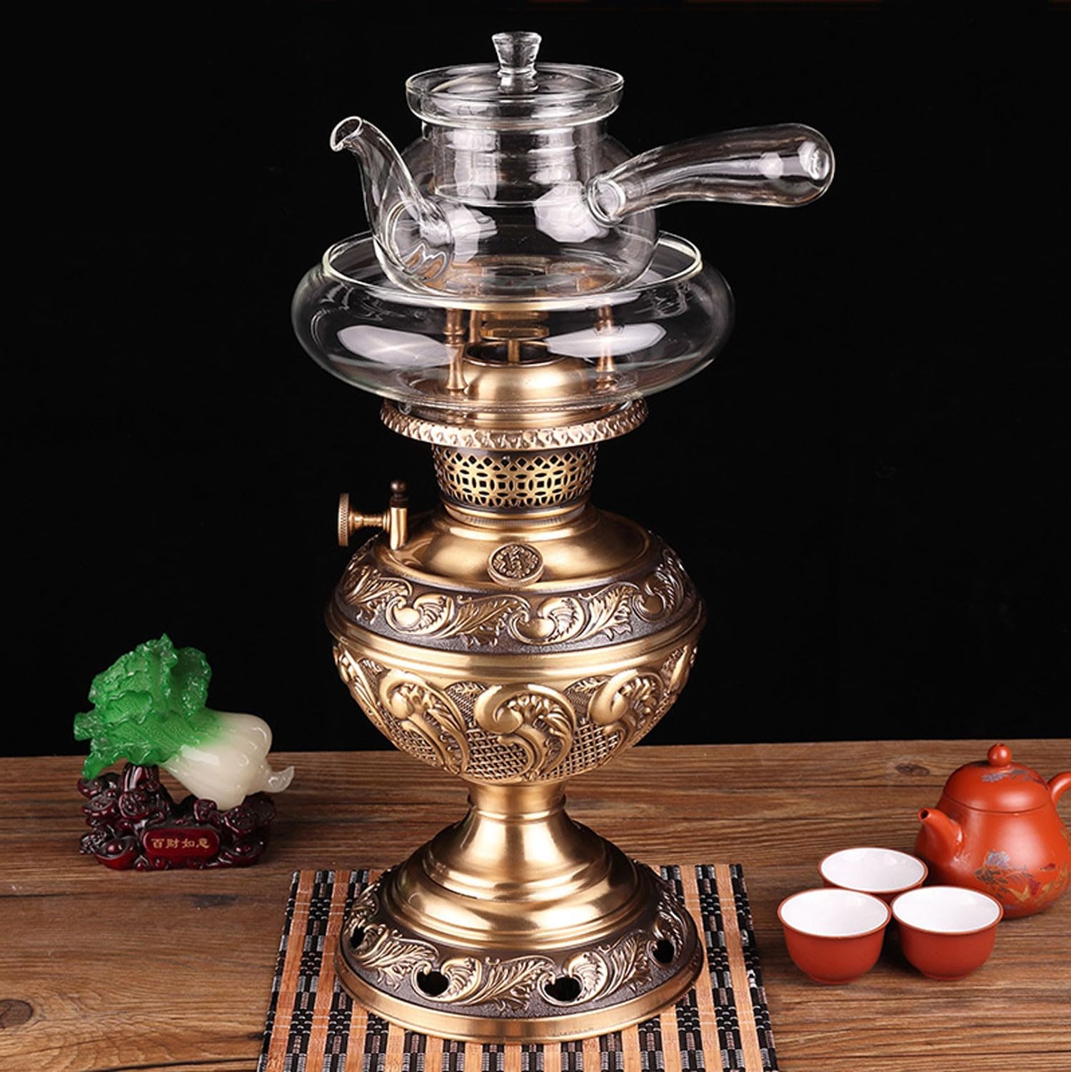 HWSY Japanese Tea Set Tea Set Tea Sets for adultsPure Brass Boiling Tea Stove, Retro Chaoshan Kung Fu Tea Set(Color:4,Size:) (12) Interesting