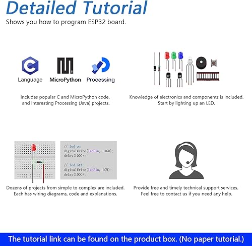 Miniatura 5 de Freenove Kit de inicio definitivo para ESP32 CAM (incluido), microcontrolador de doble núcleo de 32 bits a 240 MHz, cámara incorporada inalámbrica