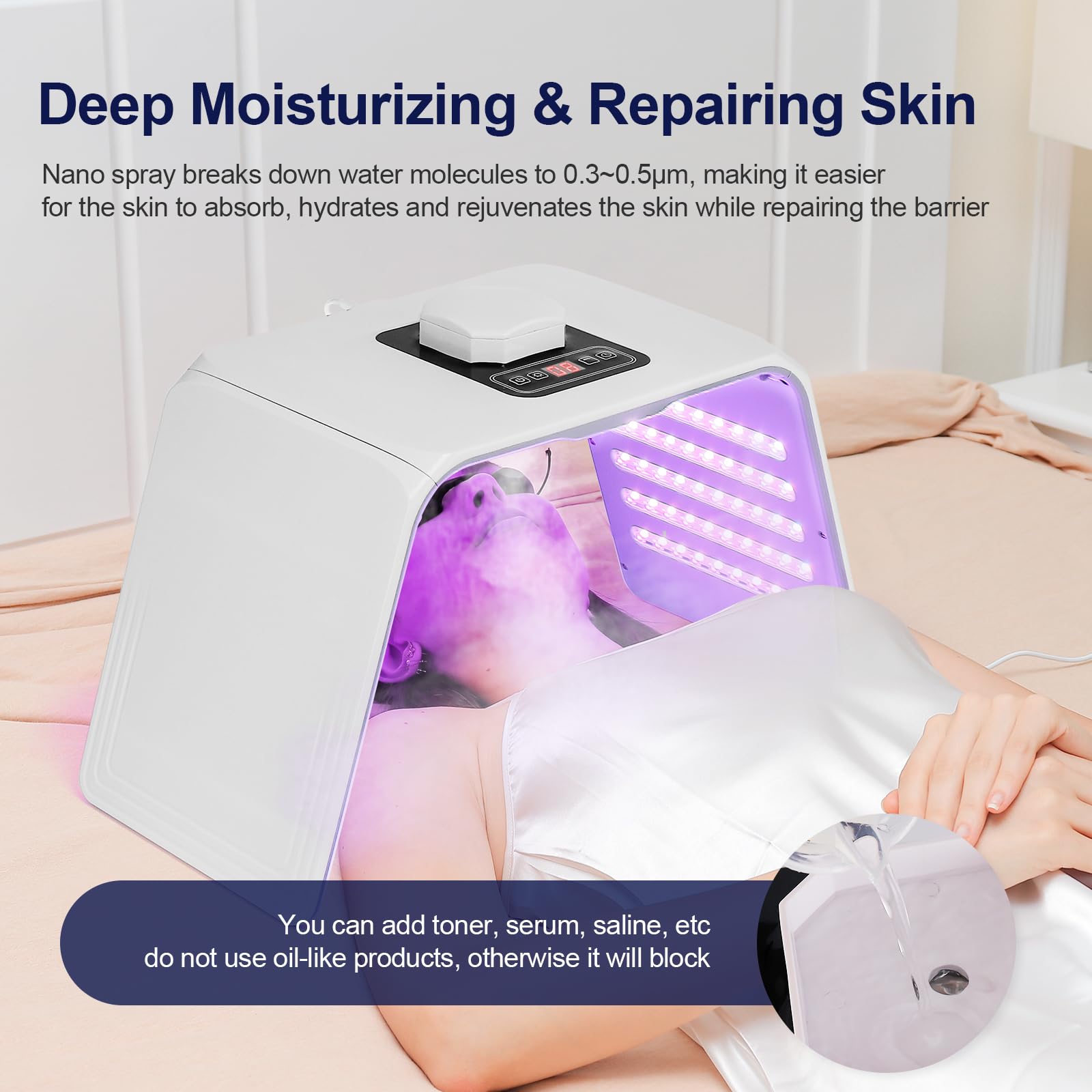 Led Maske Gesicht Beauty 7 Farben, Led Gesichtsmaske ， rote Lichttherapie-Lampe für Gesicht & Körper, LED-Licht-Therapie-Maschine, Home & Salon Verwendung
