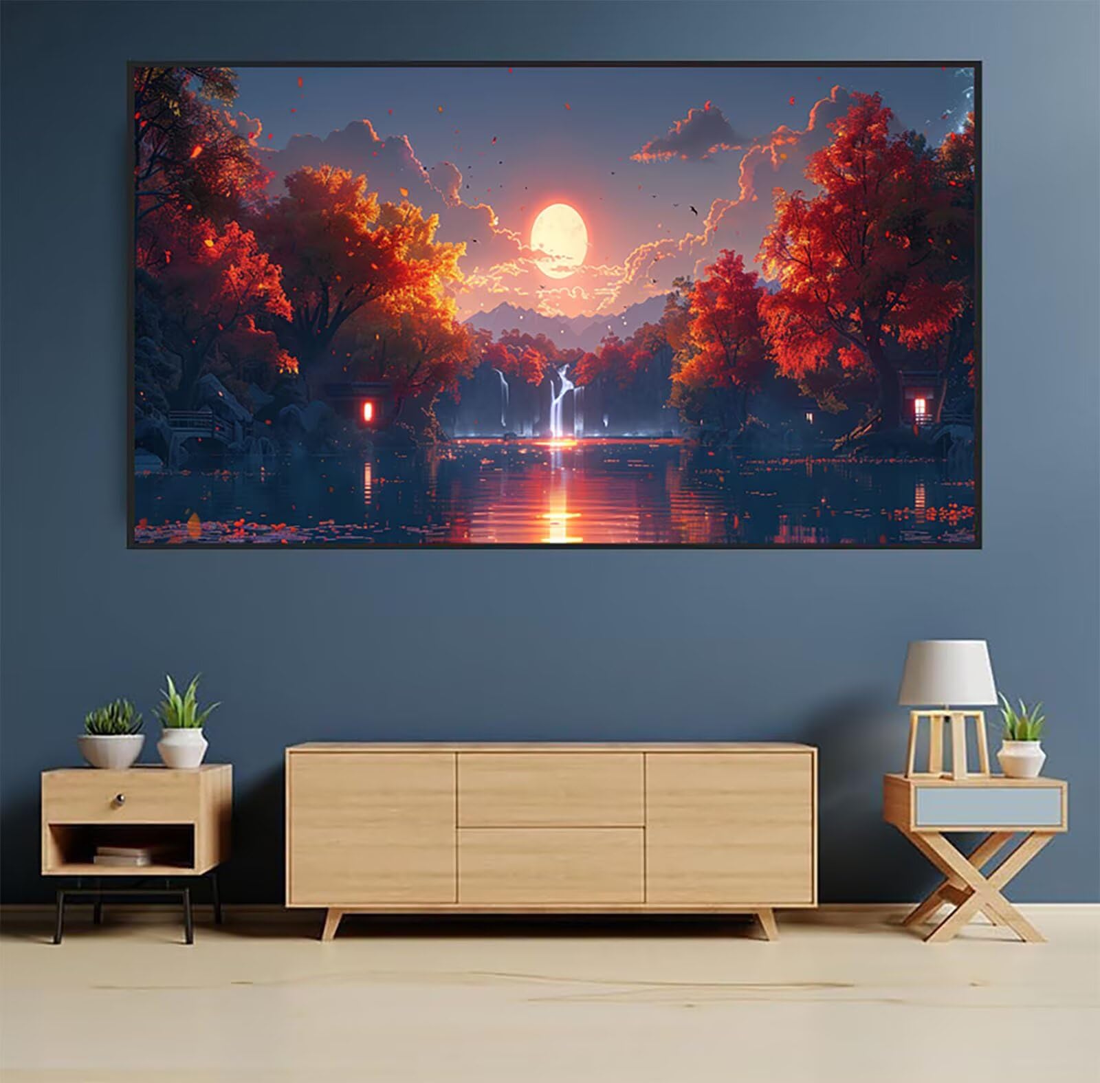 Diamond Painting Duży Zachód Słońca, 5D Diamentowe Malowanie Dorosłych Rzeka, DIY Haft Krzyżowy Haft Kryształowy Zestaw Sztuk, Diamentowe Malowanie Rzemiosła Dla Dorosłych, Dekoracja Domu Prezent