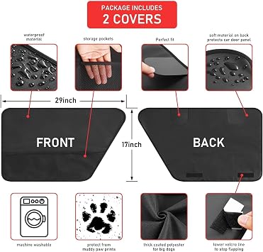 2Pcs Dog Car Door Protector for VinFast VF6 2025 -, Anti Pet Scratching Pet Car Door Protective Mat, Durable Washable Dog Vehicle Guard
