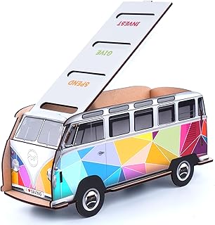 The Piggy Box Do-It-Yourself Piggy Bank (Assembly Required) | Save Spend Give Bank | Great for Birthday Kids Room Decor