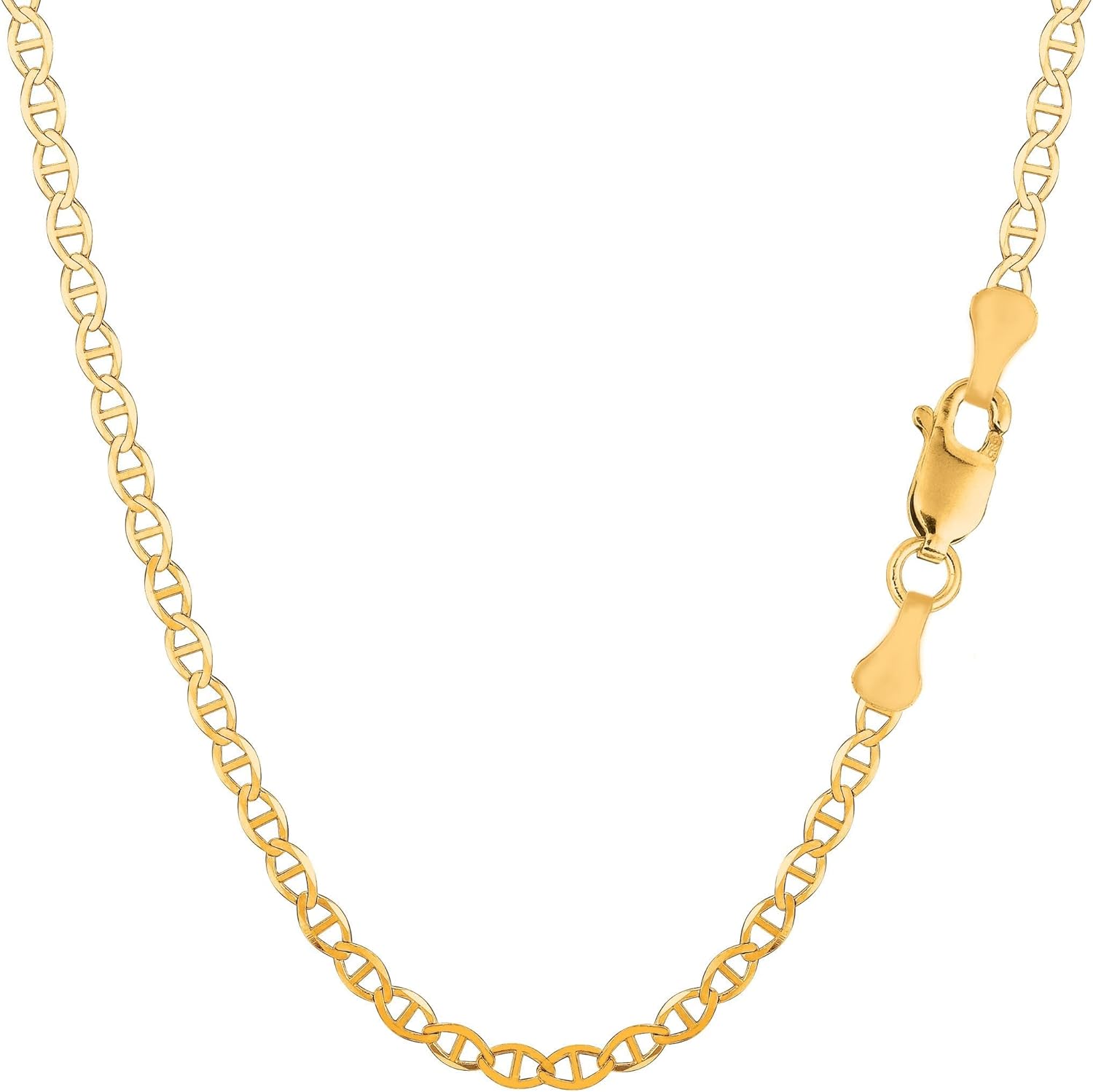 Jewelry Affairs 14K Yellow Gold Filled Solid Mariner Chain Necklace, 3.2mm Wide