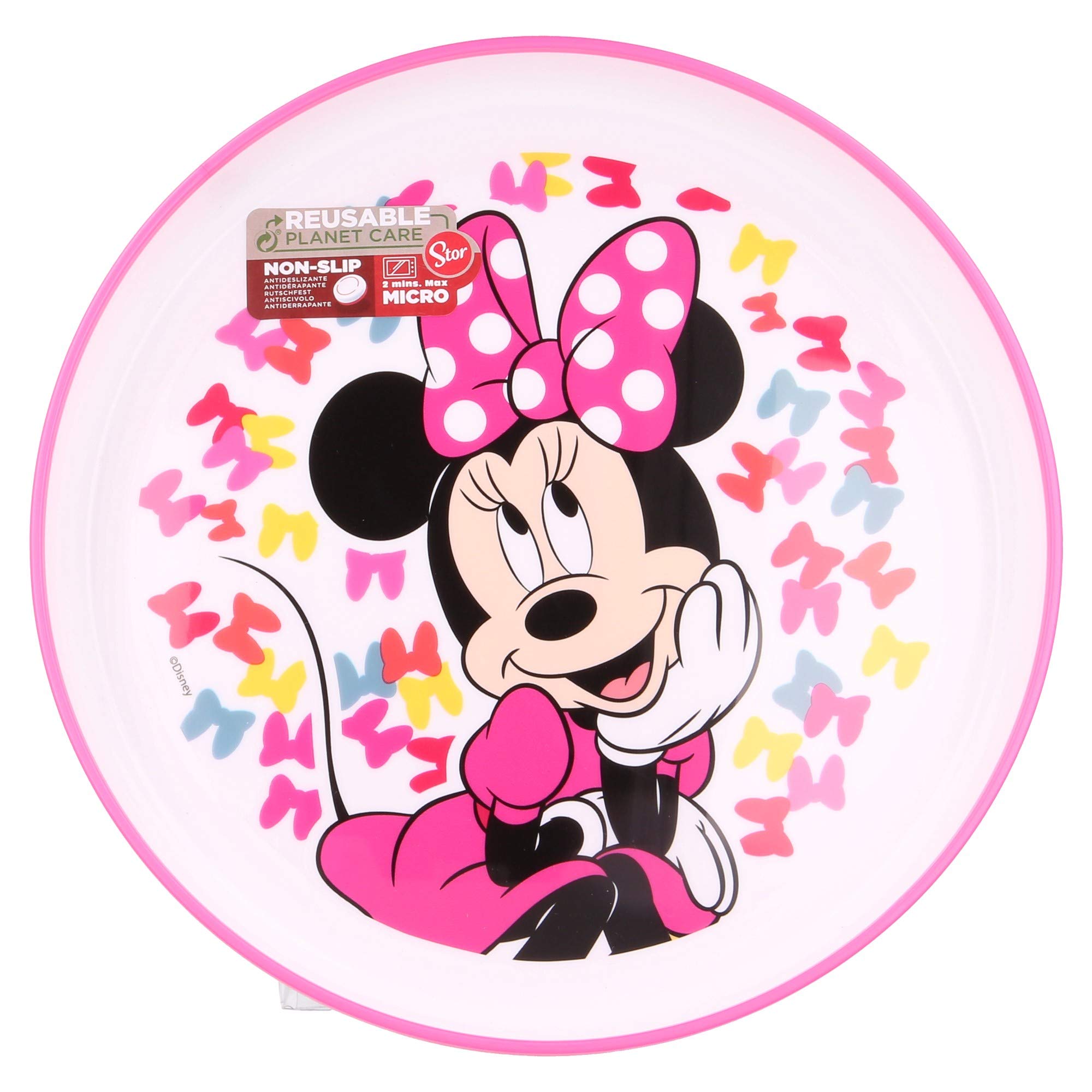 StorNon Slip Bicolor Premium Plate Minnie So Edgy Bows