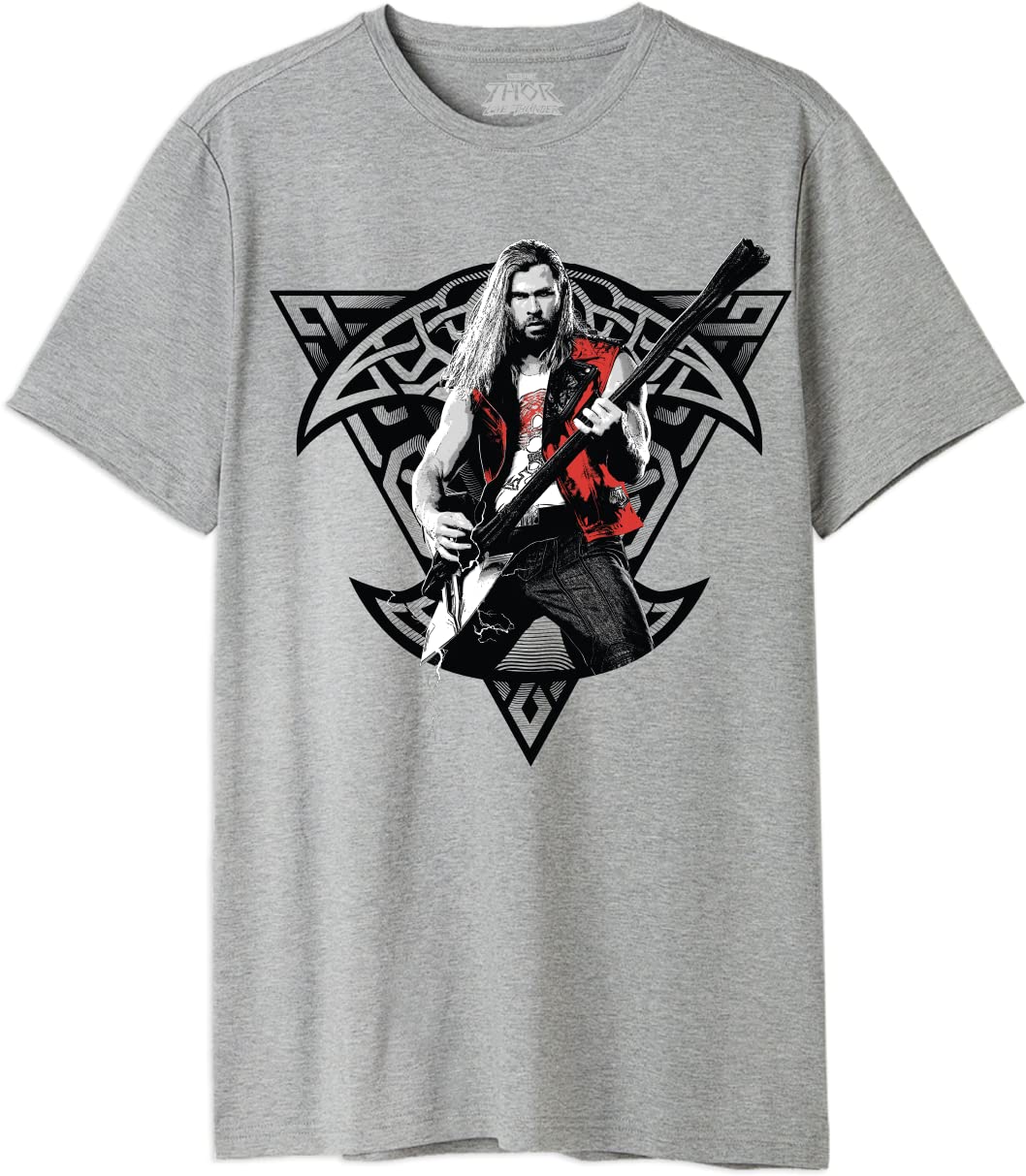 Marvel METLATMTS011 Men's T-Shirt, Grey Melange, S, Grey Mix, S