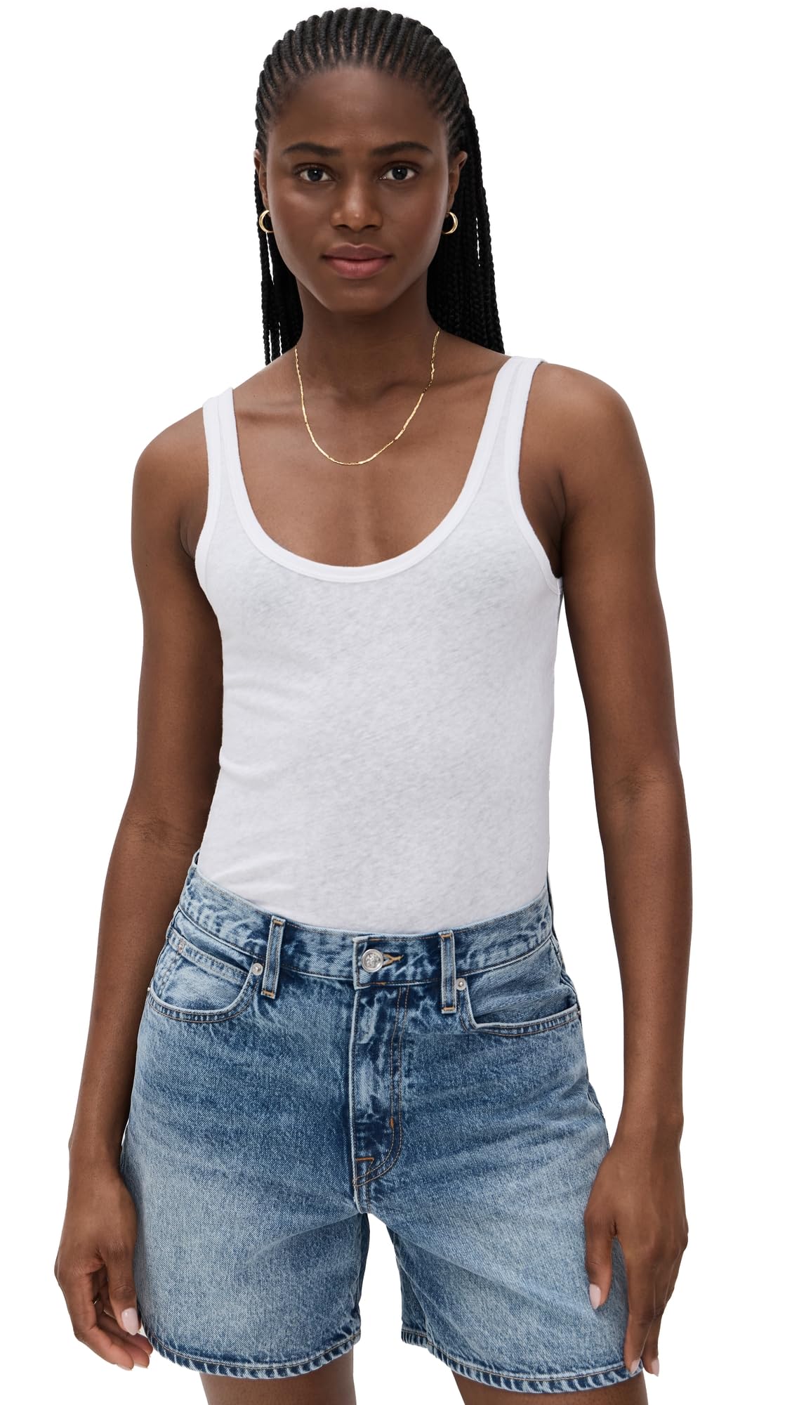 Photo 1 of Leset Women's Laura Scoop Neck Tank, White, S