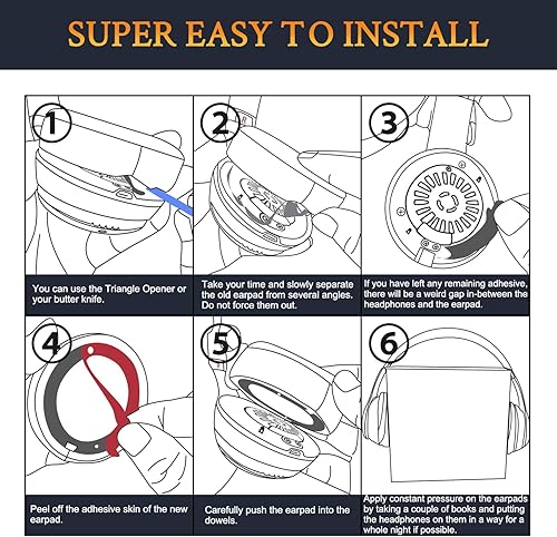 Miniatura 6 de SoloWIT Almohadillas de gel refrescante de repuesto para auriculares inalámbricos Beats Solo 2 y Solo 3, almohadillas para los oídos con espuma de
