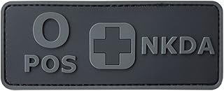 First Aid Blood Type Patch PVC O Positive Compatible with Velcro PVC Patches,Plate Carrier for Backpacks,Ifak,O Pos,First Aid Kit Patch (Blackout)