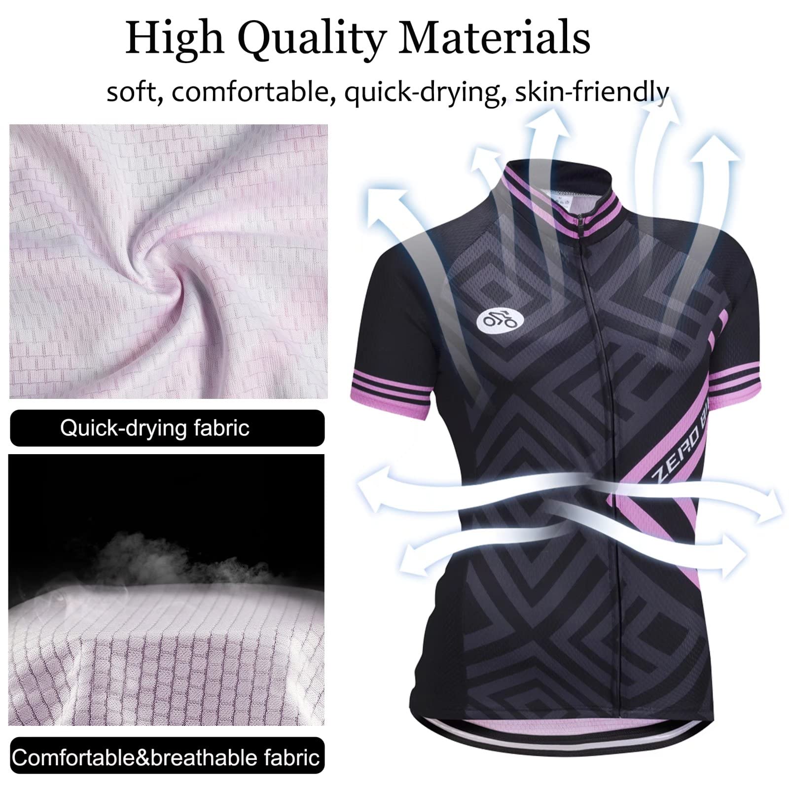 Femmes Maillot Cyclisme Respirant Séchage Rapide Jersey Manches Courtes Veste + Shorts 3D Coussin Rembourré Set
