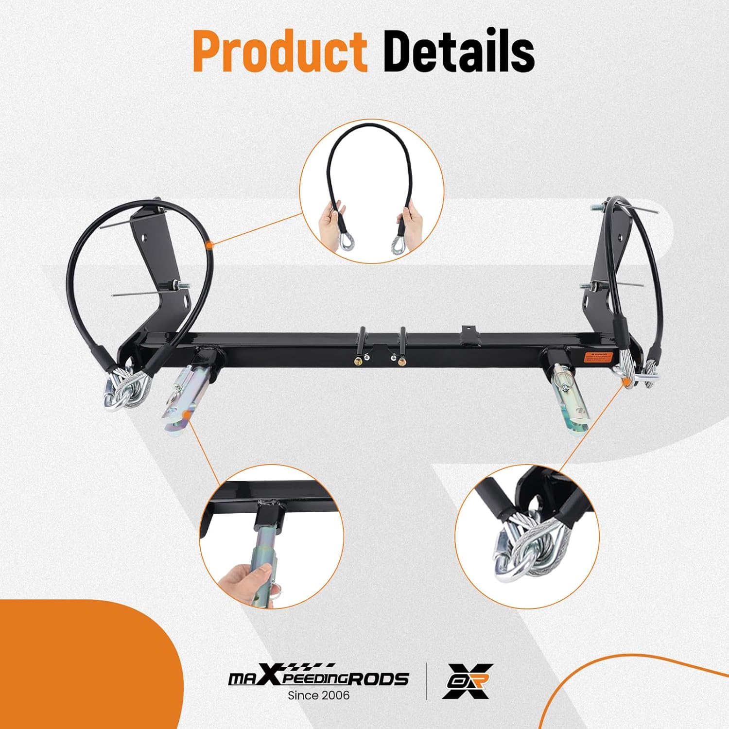 maXpeedingrods BX1139 Tow Bar Base Plate Bracket for Jeep Wrangler JL JLU All Models with Standard Bumper Acc 392 4XE 2018-2023