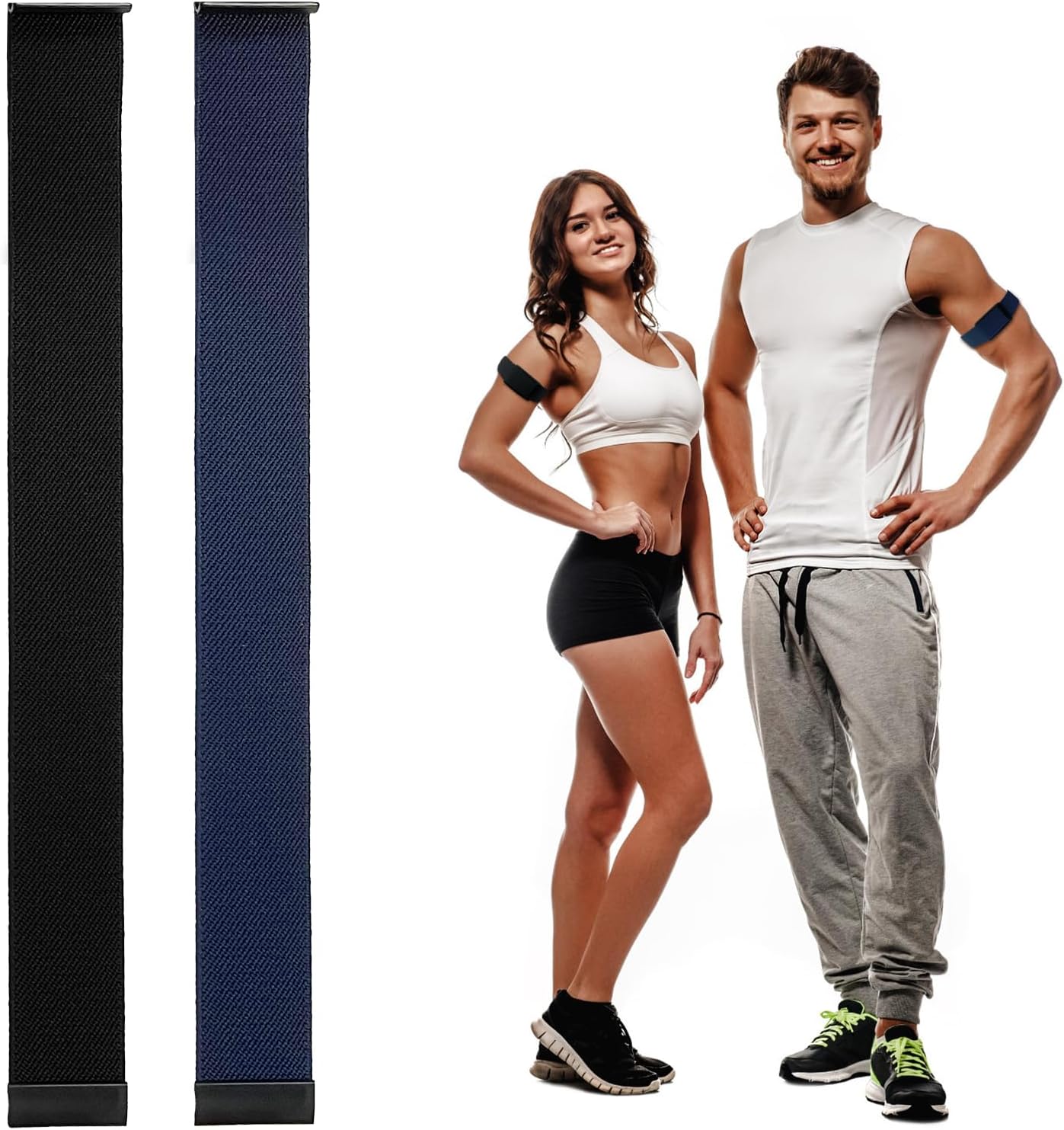 2Packs Compatible with Whoop 4.0 Bicep/Ankle Band, 40cm Adjustable Nylon Strap, Breathable Design for Fitness Training, Washable & Durable (No U-shape Frame)