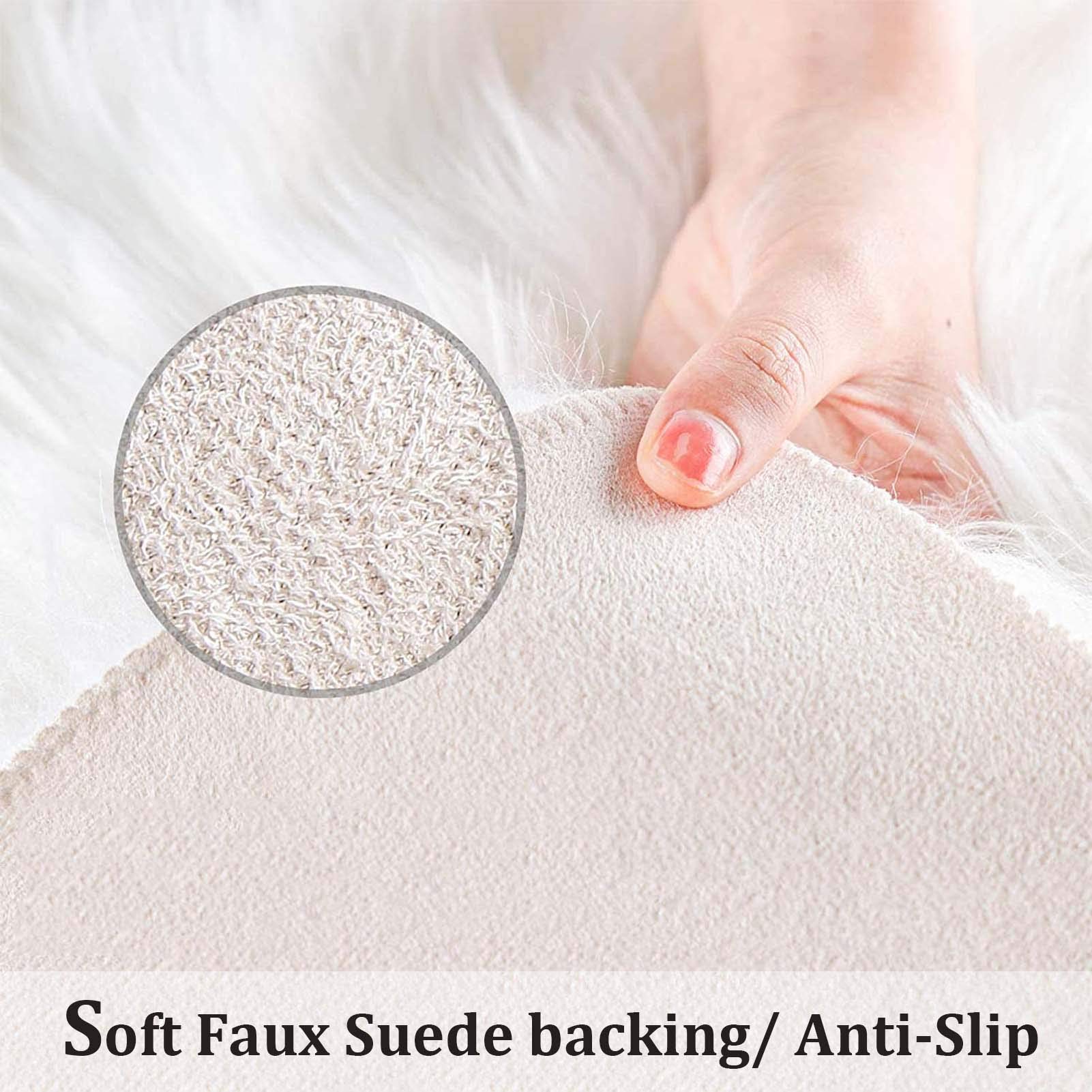 Faux Peau de Mouton en Laine Tapis 90cm, Tapis de Fourrure Artificielle, Cozy Sensation comme véritable Imitation Laine Tapis, Man-Made Laine Tapis de Canapé Coussin