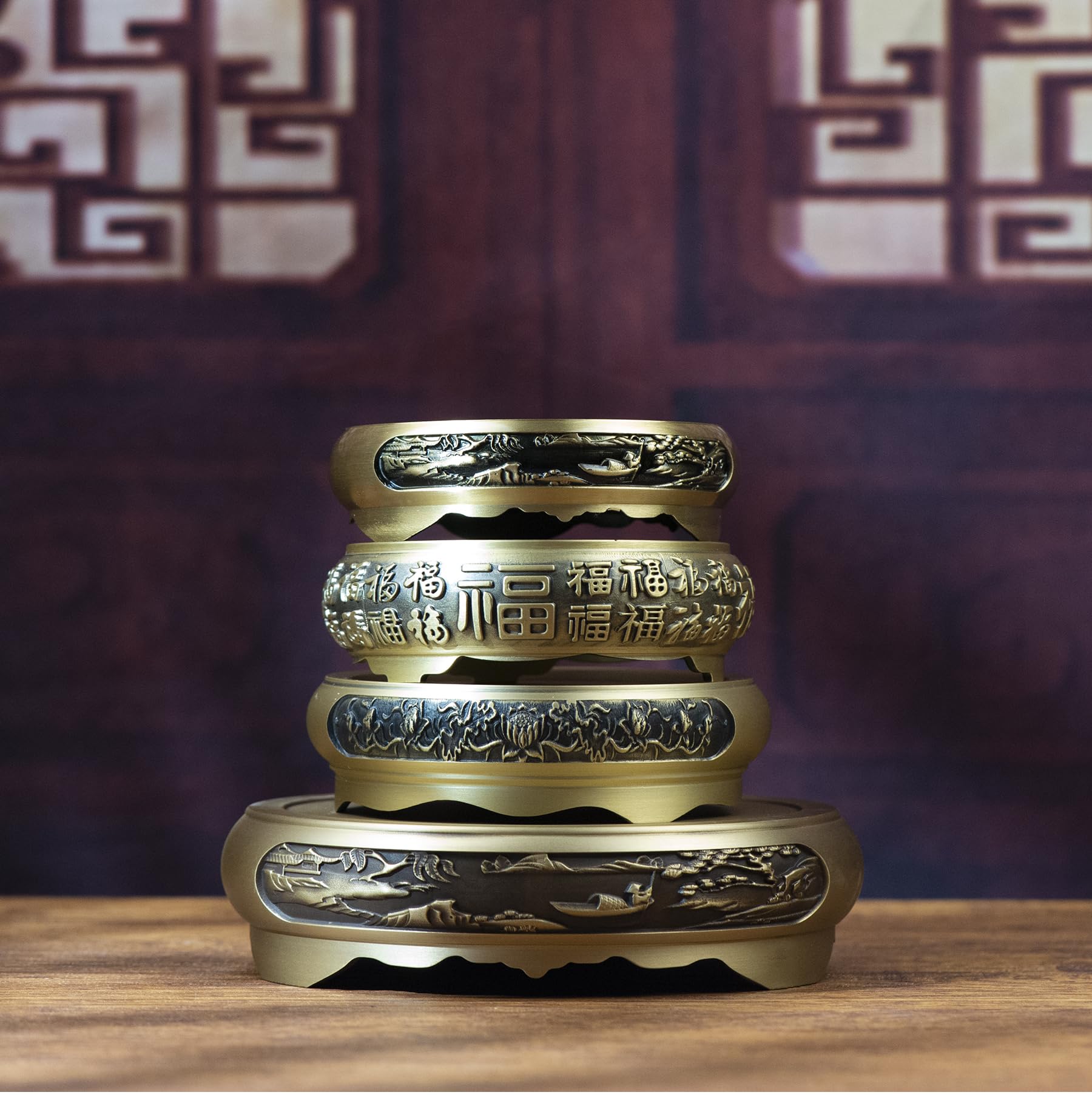 Amazon.co.jp: 真鍮台座 仏像台 花台 丸型台座 飾台 香炉台 花瓶台