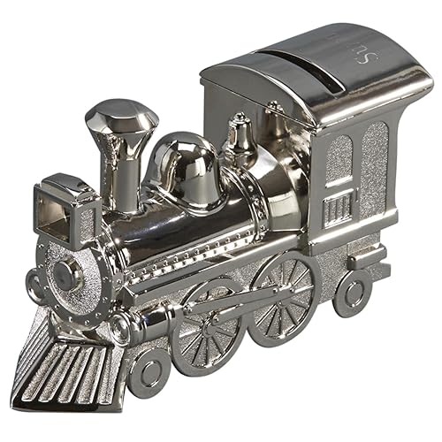 Creative Gifts International Banco de tren con acabado pulido, plata