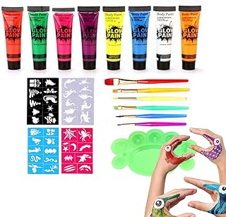 Creme para pintura facial e corporal | pintura em creme fluorescente colorida Creme pintura facial com brilho | pintura em creme fluorescente brilho creme pintura Bavokon