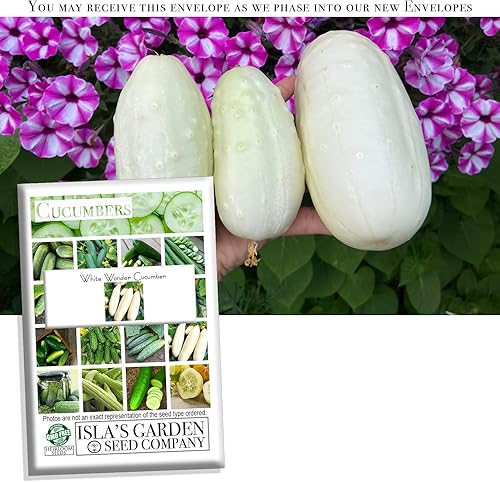 Miniatura 3 de White Wonder - Semillas de pepino para plantar, más de 50 semillas tradicionales por paquete, semillas de jardín de Isla (semillas de jardín de