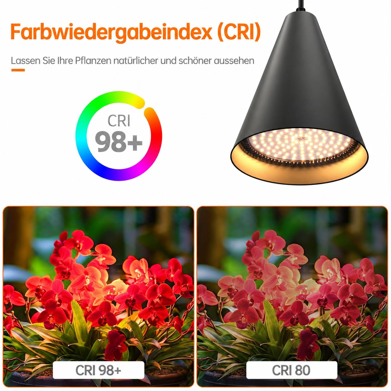 Bstrip LED Pflanzenlampe Hängend mit Timing und Hängendem System, 25W Vollspektrum 3000K Grow Lampe, 4H/9H/14H Timer, 5m Kabel & Deckenclips für Zimmerpflanzen und Blühen