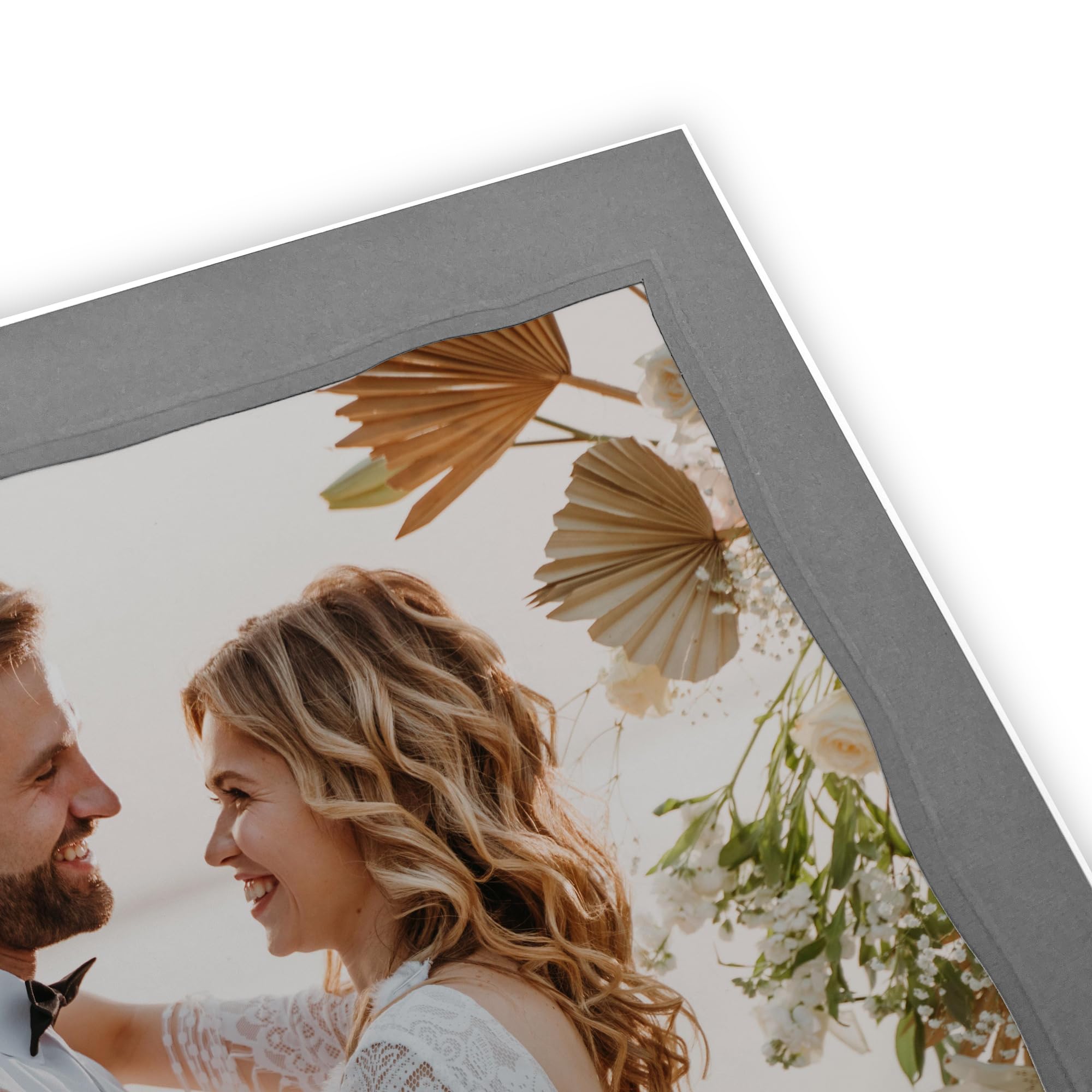 100 Stück Endlosleporello für Bilder 13x18 cm (Hochformat) Leinen grau, nach Bedarf teilbar, für Hochzeit, Jubiläum, Geburtstag, goldene Hochzeit
