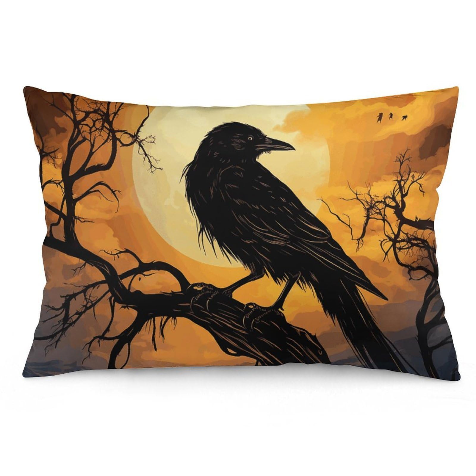 2 Pack Pillow Cases for Hair and Skin, Soft Breathable Pillow Case Covers with Hidden Zipper, Crow Pillowcase 20"x30" Pillow Covers for Sleeping Gift