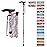supregear Folding Cane, 5-Level Adjustable Height Walking Stick Lightweight Collapsible Portable Travel Cane with Wrist Strap and T Handle for Elderly Disabled Men Women, White Floral