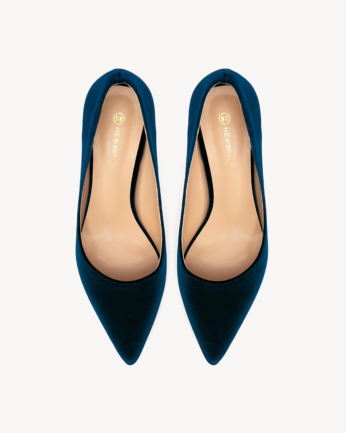 NEWBELLA Women's Velvet Low High Heels - Solid Color Elegant Dress Pumps for Wedding, Parties & Daily Work - Image 6