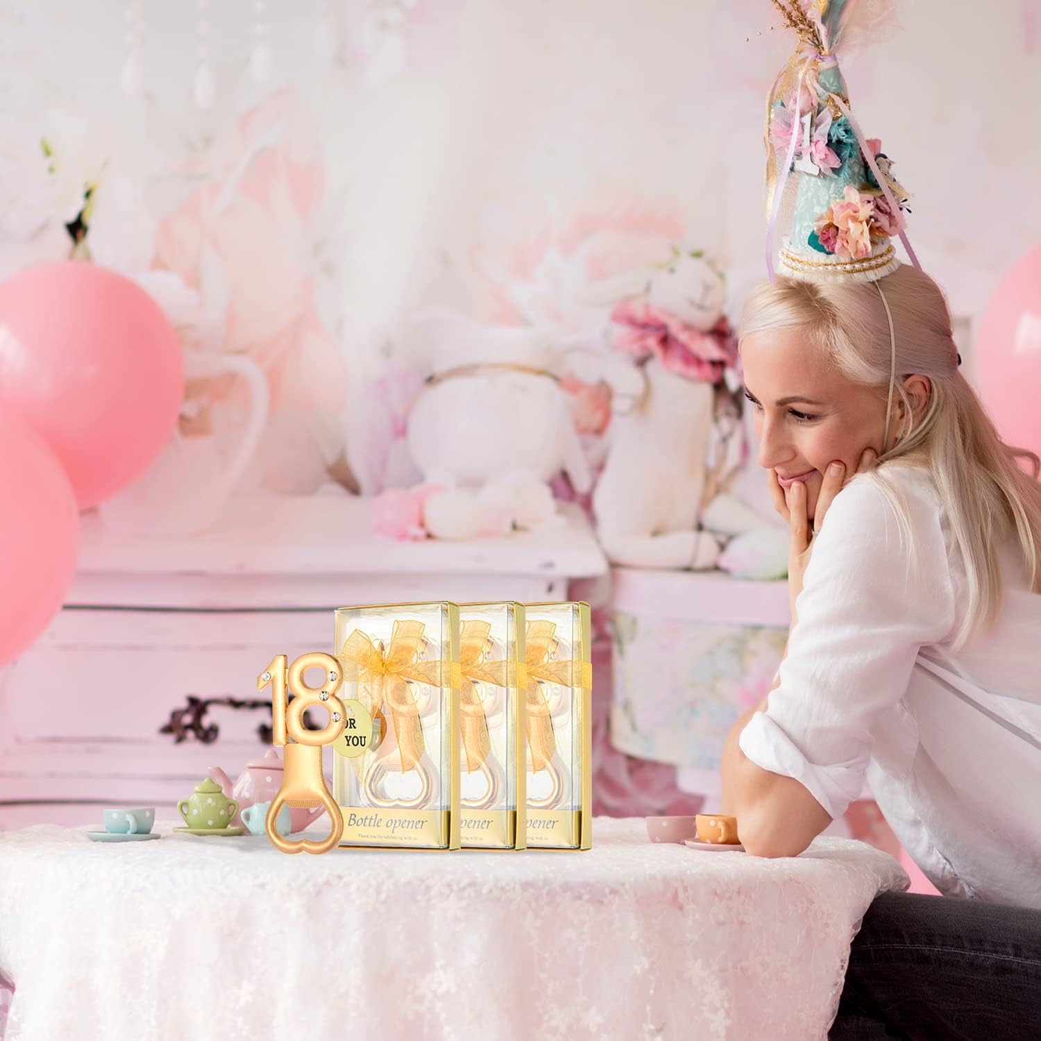 DADEA 36 apribottiglie dorati, per 18° compleanno, bomboniere per 18° anniversario, per gli ospiti, apribottiglie, per feste di compleanno, souvenir, decorazioni (18, 36 pezzi)
