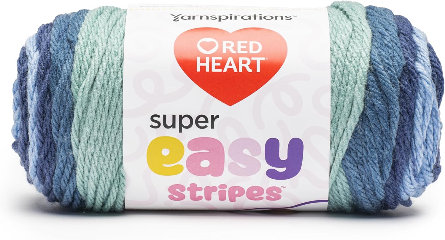 Red Heart Super Easy Seaside Breeze Yarn - 3 Pack of 198g / 7oz - Acrylic - #6 Super Bulky - 189 Yards - Knitting/Crochet