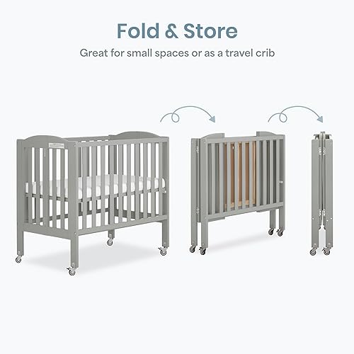 Miniatura 4 de Dream On Me Cuna portátil plegable 2 en 1 en gris frío, certificado Greenguard Gold, 40 x 26 x 38 pulgadas (paquete de 1)