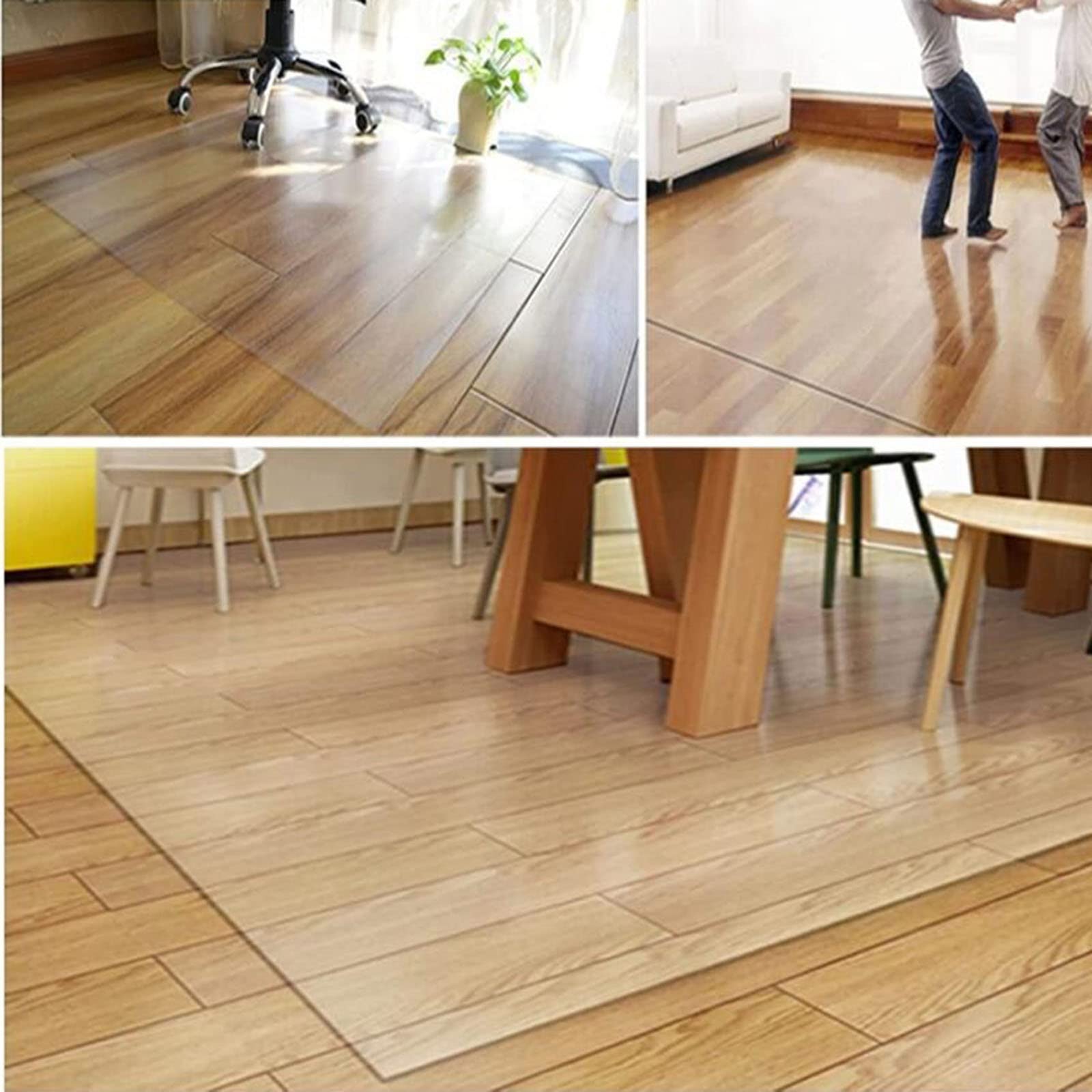 Tapis Protège Sol Antidérapant,Tapis de Porte, Plastique Tapis,Utilisation sur Sol Dur,Tapis de Protection de Sol Transparent pour Bureau à Domicile,2mm, 160/170/180/190/200cm (Color : 2mm, S