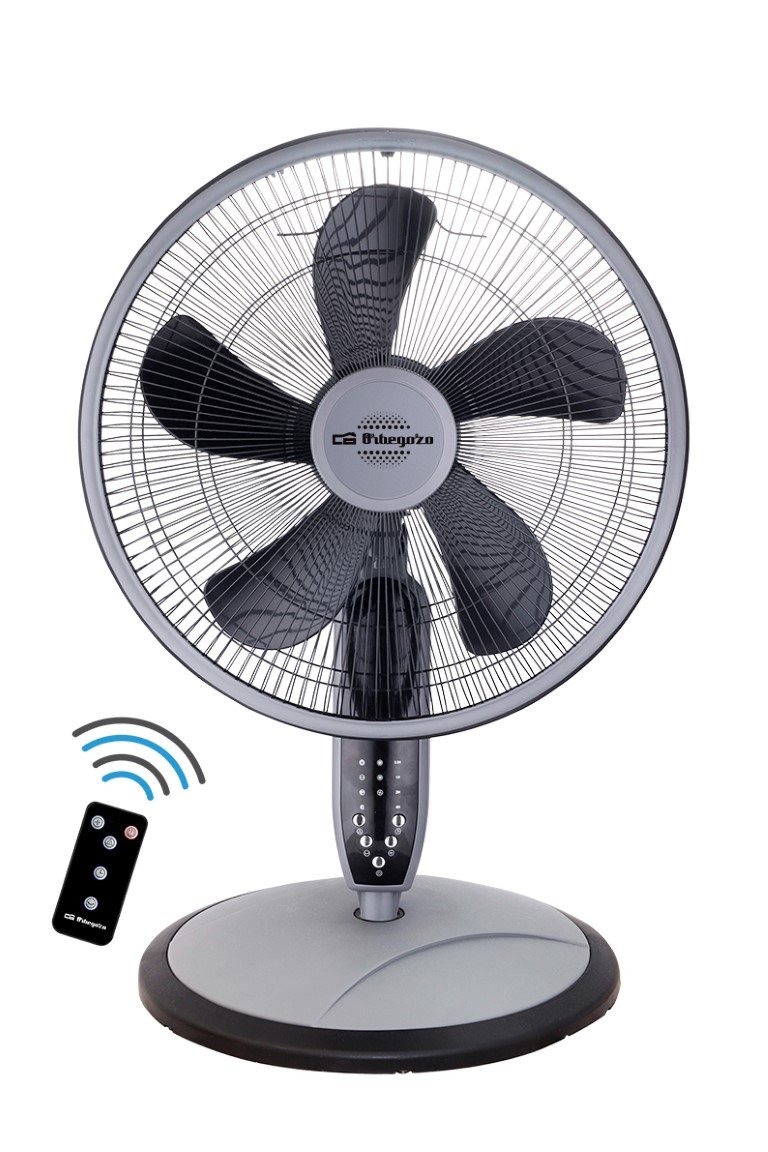 Orbegozo SF 0246 - Ventilador de pie, sobremesa o pared, temporizador, mando a distancia, 3 velocidades, 55 W, negro | Temporizador, Mando a distancia, 3 velocidades, 55 W