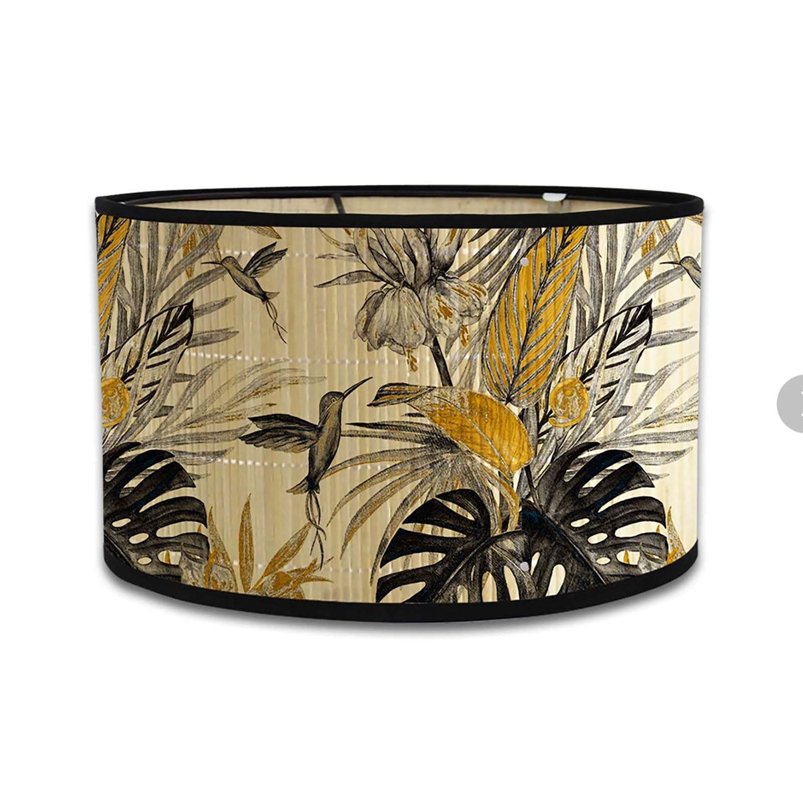 Retro Bamboo lampshade, Round Drum Shaped lampshade for Tables or Chandeliers, Suitable for Simple Ceiling Chandeliers (Style 19)