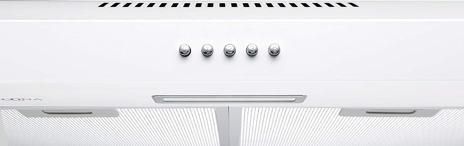 Promo Discount Up To 70% Off Ancona AN-1800 24 110 CFM Convertible Under Cabinet Range Hood in White